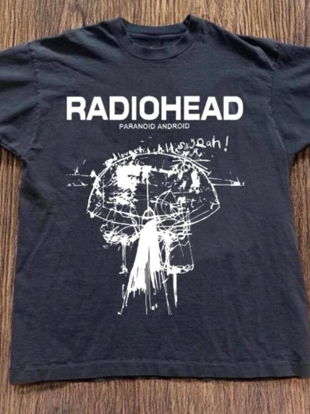 Gildan Radiohead Paranoid Android Graphic Tee - Black & White